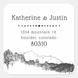 Bergretraite ⎢ Retouradressticker Vierkante Sticker