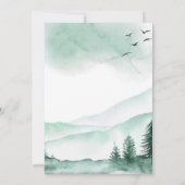 Bergrijke Waterverf Greenery Wedding Invita Kaart (Achterkant)