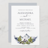 Bergrijke Waterverf Greenery Wedding Kaart (Voorkant / Achterkant)