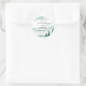 Bergrijke Waterverf Greenery Wedding Ronde Sticker (Tas)