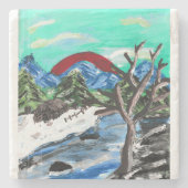  bergrivier stenen onderzetter (Voorkant)