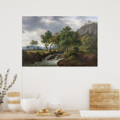 Bergrivierlandschap Natuur  Kunst Poster (Keuken)