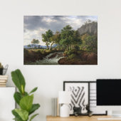 Bergrivierlandschap Natuur  Kunst Poster (Thuiskantoor)