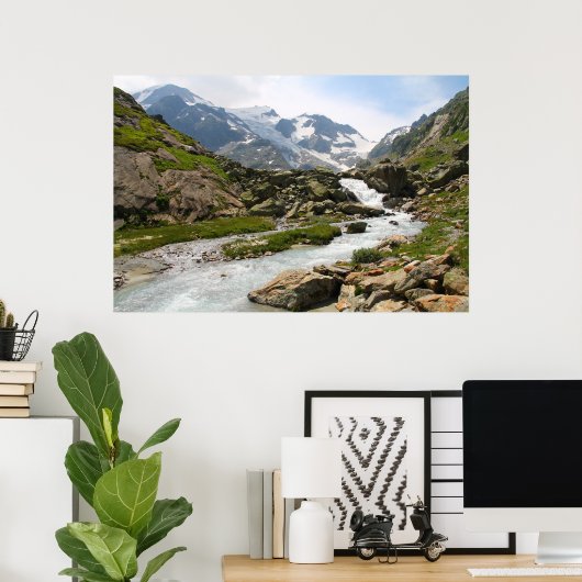 Bergrivierlandschap Poster (Thuiskantoor)