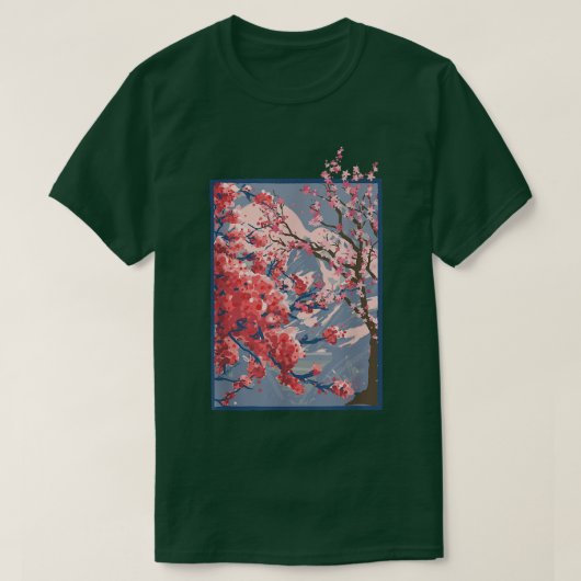 Bergroze Sakura-boom Cherry B T-shirt (Design voorkant)