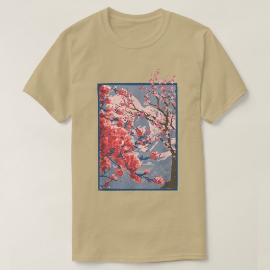 Bergroze Sakura-boom Cherry B T-shirt (Design voorkant)
