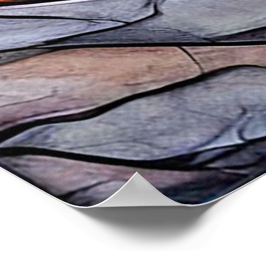 Bergscène met een meer en bomen poster (Hoek)