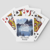 Bergscène met familienaam pokerkaarten (Achterkant)