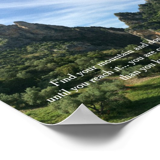Bergscène met Inspirerend citaat Poster (Hoek)