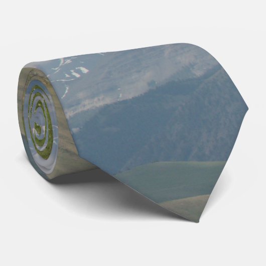 Bergscène met trekkerstropdas stropdas (Opgerold)