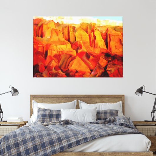Bergscheen bij Zonneverf Canvas Afdruk (Insitu (Slaapkamer))