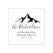 Bergschets ochtend retouradres zelfinkend rubberstempel (Afrduk)