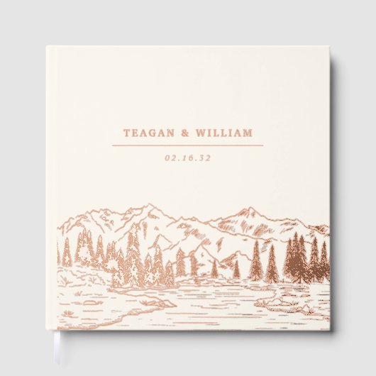 bergschets | Rustic Woodland Wedding Gastenboek (Voorkant)