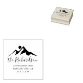 Bergschets Zonsondergang Retouradres Zelfinkend Rubberstempel (Gestempeld)