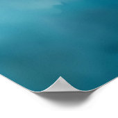 Bergschilderij Blauwe heuvel Mist Wolk Pijnboom Poster (Hoek)