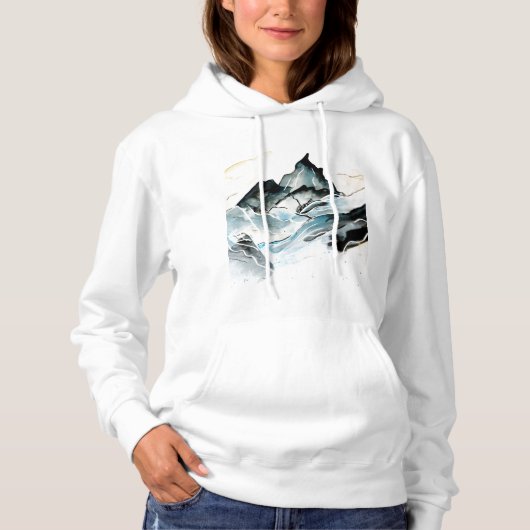 Bergschildering Dames hoodie (Voorkant)