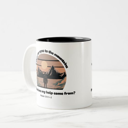 bergschrift tweekleurige koffiemok (Voorkant links)