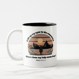 bergschrift tweekleurige koffiemok