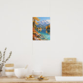 Bergsee im Herbst mit Lärchen – Poster (Keuken)
