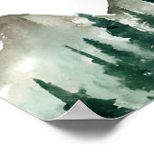 Bergsen en ringbomen zonder plugging bruiloftscere poster (Hoek)