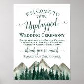 Bergsen en ringbomen zonder plugging bruiloftscere poster (Voorkant)