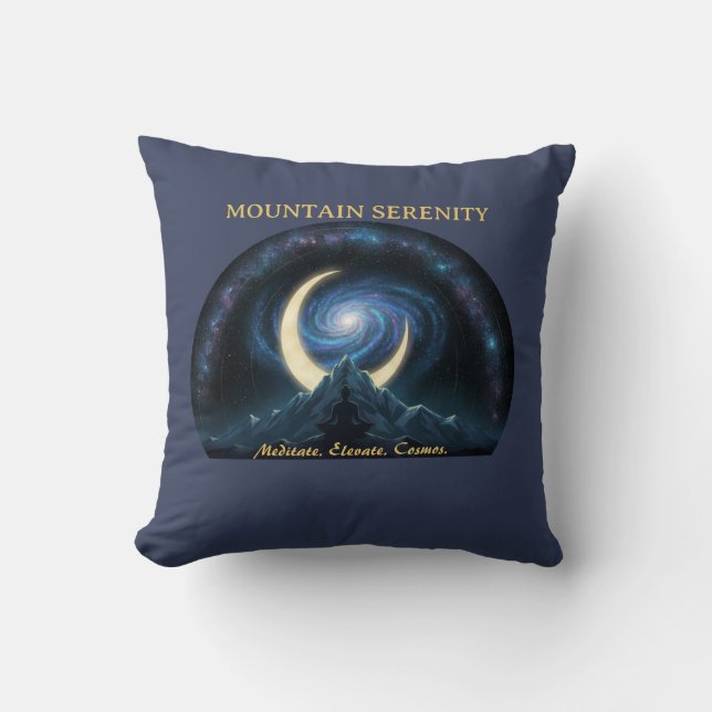 Bergsereniteit Kosmische Meditatie. Wassende Maan Kussen (Voorkant)