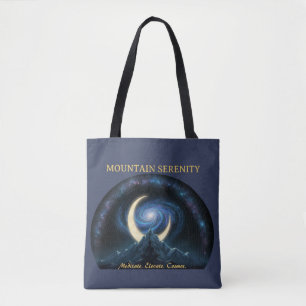 Bergsereniteit Kosmische Meditatie. Wassende Maan Tote Bag