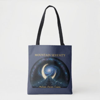 Bergsereniteit Kosmische Meditatie. Wassende Maan Tote Bag