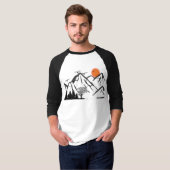 Bergsilhouet met vliegende vogels t-shirt (Voorkant volledig)