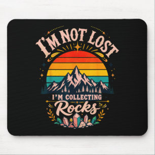 Bergsilhouet retro zonsondergang avontuur design  muismat