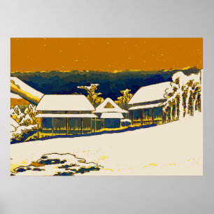 Bergsneeuw, Abstract Poster