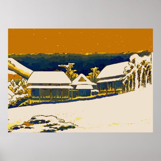 Bergsneeuw, Abstract Poster (Voorkant)