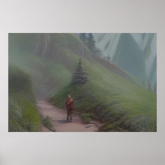 Bergspoor - Kleurig schilderen Poster (Voorkant)