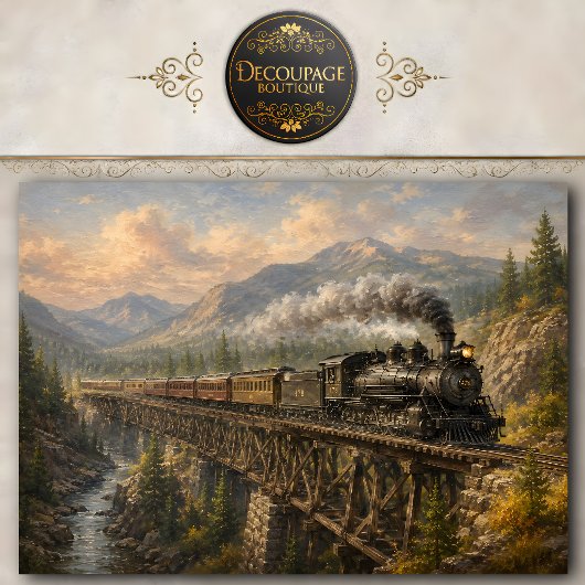 Bergspoorbrug Decoupage Tissuepapier