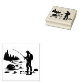 Bergstroom fly visser wadend rubberstempel (Gestempeld)