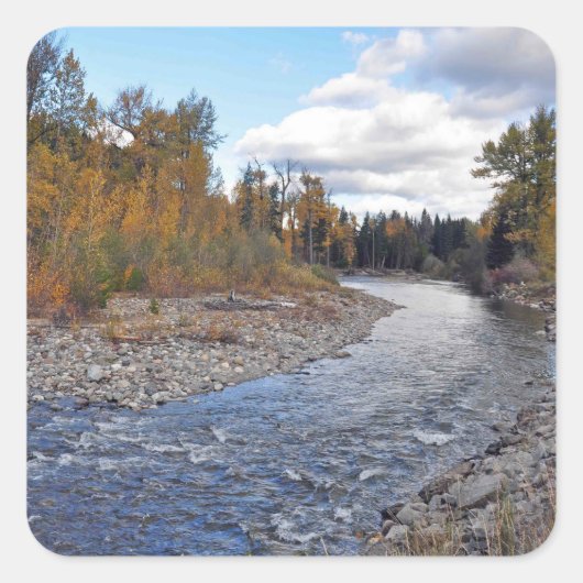 Bergstroom in bos print stickers (Voorkant)