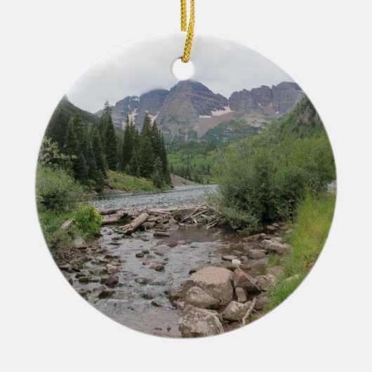 Bergstroom - Maroon Bells Keramisch Ornament (Voorkant)