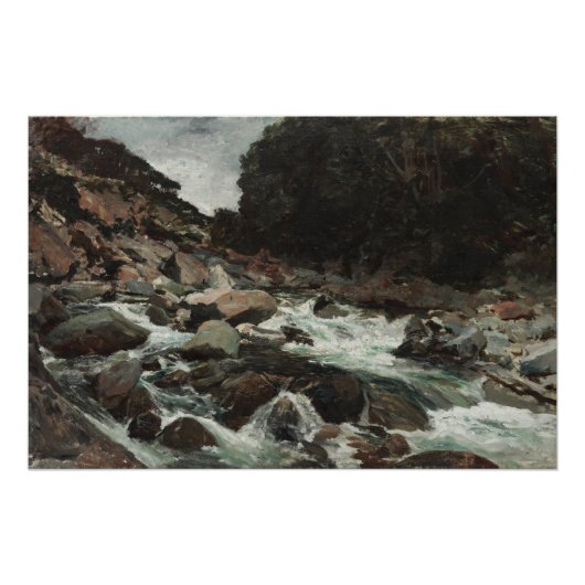 Bergstroom, Otira Gorge (1893) Poster (Voorkant)