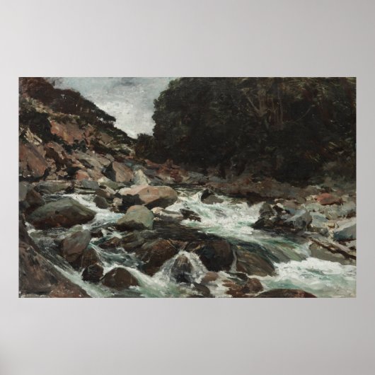 Bergstroom, Otira Gorge (1893) Poster (Voorkant)