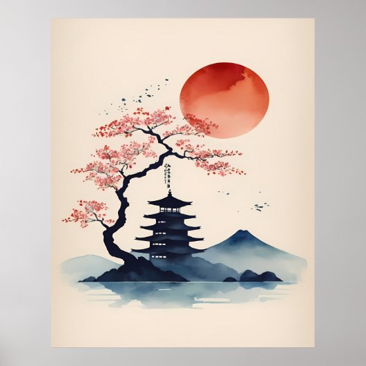 bergtempel poster (Voorkant)