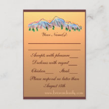 Bergthema herfstbruiloft RSVP-kaarten