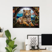 *~* Bergtijger 5:4 AP68 River Glas in lood Poster (Thuiskantoor)