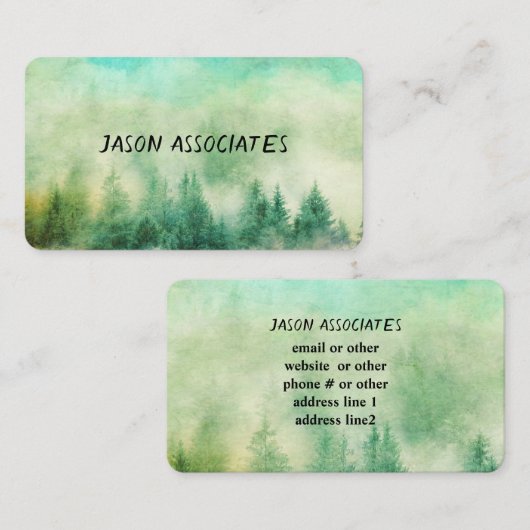 bergtines natuur groen en blauwgroen visitekaartje (Voorkant / Achterkant)