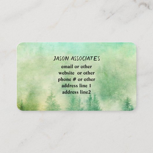 bergtines natuur groen en blauwgroen visitekaartje (Achterkant)
