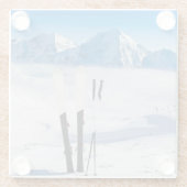 Bergtoestellen en skitoestellen glazen onderzetter (Achterkant)