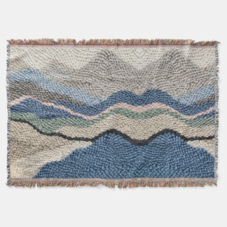 Bergtop Abstracte Deken – Salie & Blau