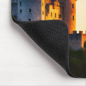 Bergtop kasteel in de mist muismat (Hoek)