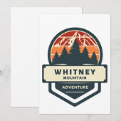 Bergtop klimmen en wandelen naar Whitney Kaart (Voorkant / Achterkant)