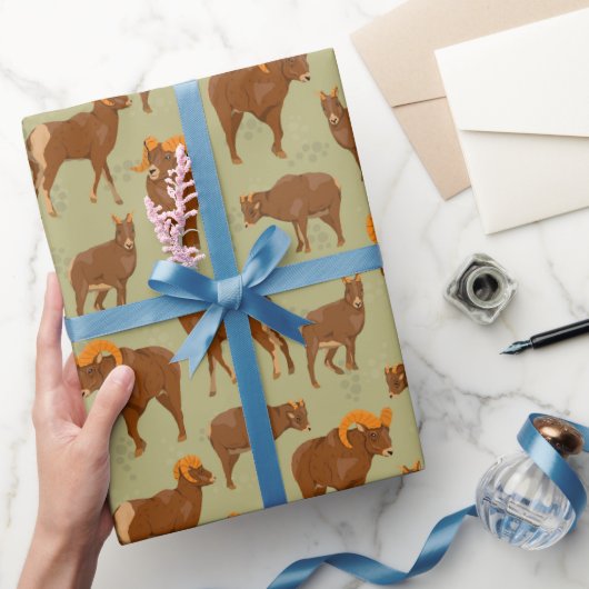 Bergtrilpatroon met Bighorn Sheep Wild Cadeaupapier (Geschenken)