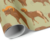 Bergtrilpatroon met Bighorn Sheep Wild Cadeaupapier (Rol Hoek)